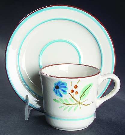 Bachelor's Button Flat Cup & Saucer Set by Stangl