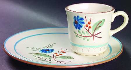 Blue Daisy Snack Plate & Cup Set by Stangl