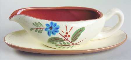 Blue Daisy Gravy Boat & Underplate by Stangl