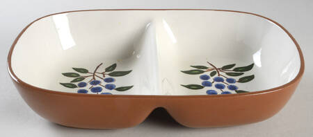Blueberry Rectangular Divided Vegetable Bowl