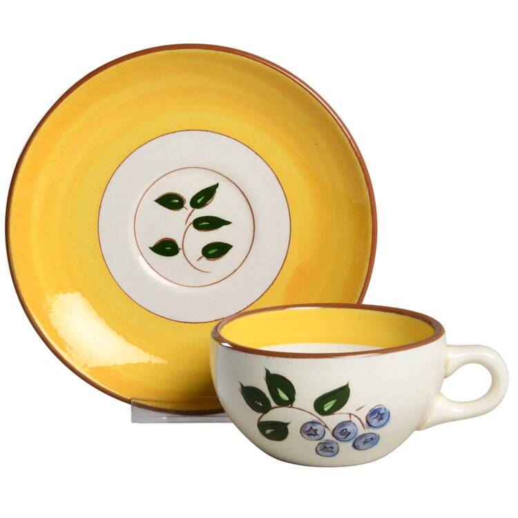 Blueberry Flat Cup & Saucer Set