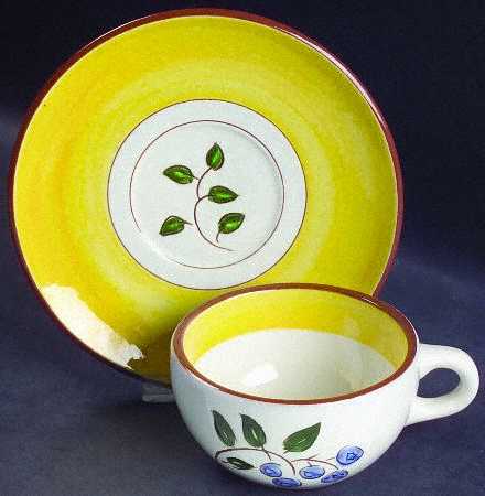Blueberry Flat Cup & Saucer Set by Stangl