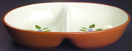 Blueberry 10" Oval Divided Vegetable Bowl by Stangl