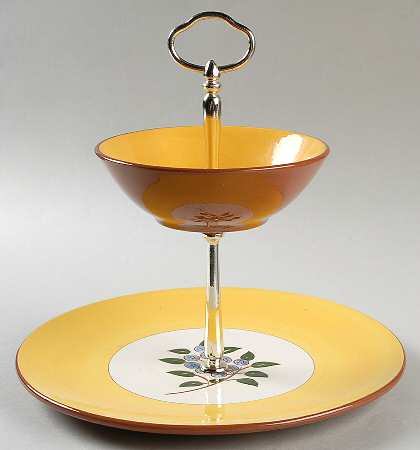 Blueberry 2 Tiered Serving Tray (Dinner Plate & Cereal Bowl)