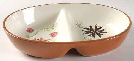 Carnival 10" Oval Divided Vegetable Bowl