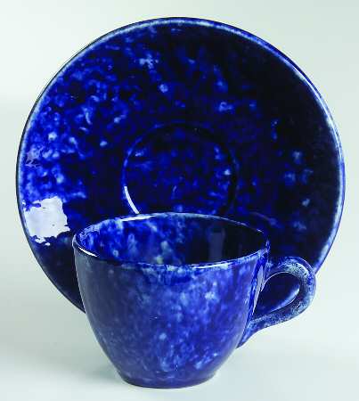 Caughley Blue Flat Cup & Saucer Set by Stangl