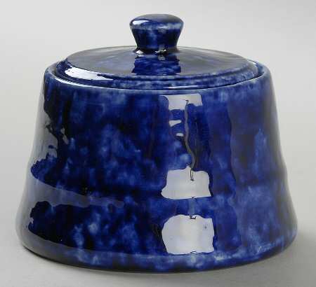 Caughley Blue Sugar Bowl & Lid by Stangl