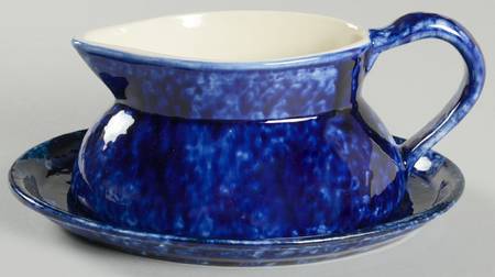 Caughley Blue Gravy Boat & Underplate by Stangl