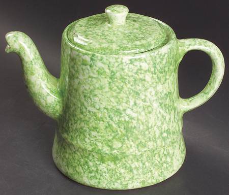 Caughley Green Teapot & Lid