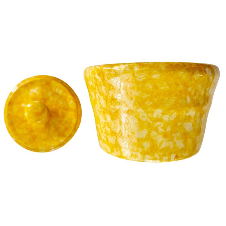 Caughley Yellow Sugar Bowl & Lid