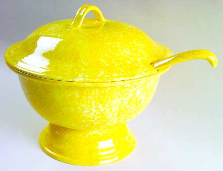 Caughley Yellow Tureen & Lid w/Ladle