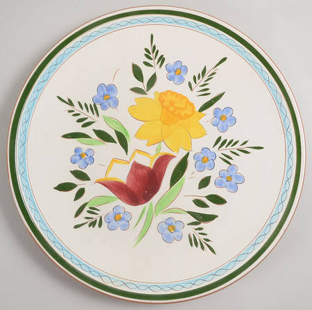 Country Garden (Brown Body and Carved) 12" Chop Plate (Round Platter)
