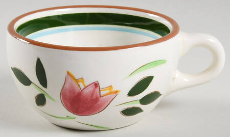 Country Garden (Brown Body and Carved) Flat Cup