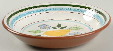 Country Garden (Brown Body and Carved) Coupe Soup Bowl