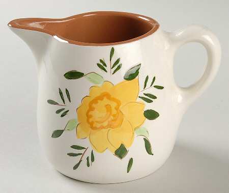 Country Garden (Brown Body and Carved) Creamer