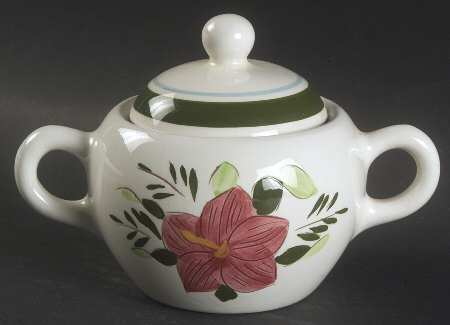 Country Garden (White Body) Sugar Bowl & Lid