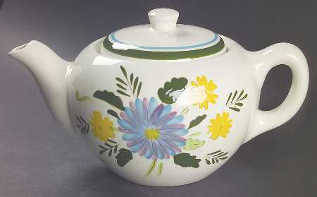 Country Garden (White Body) Teapot & Lid