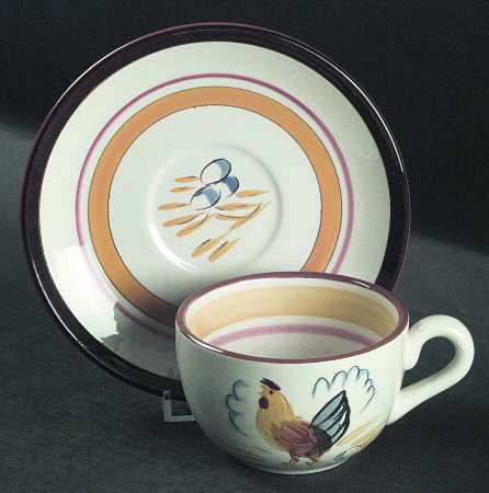 Country Life Flat Cup & Saucer Set