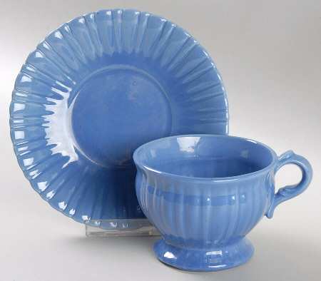 Colonial Colonial Blue (Medium) Footed Cup & Saucer Set