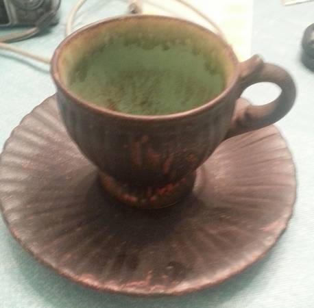 Colonial Rust Footed Demitasse Cup & Saucer Set