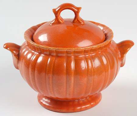 Colonial Tangerine Sugar Bowl & Lid