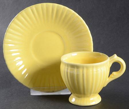 Colonial Yellow (Persian) Footed Demitasse Cup & Saucer Set