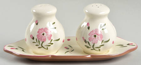 Colonial Rose (3 Pc) Salt & Pepper Tray Set by Stangl