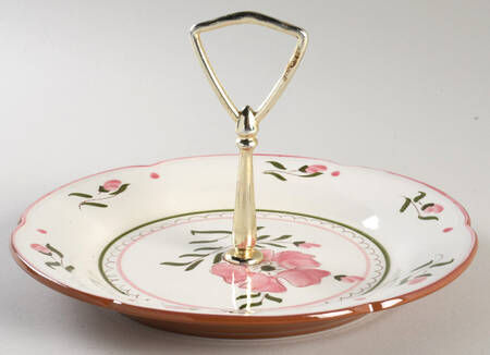 Colonial Rose Round Serving Plate with Handle (SP) by Stangl