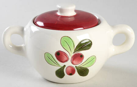Cranberry Sugar Bowl & Lid