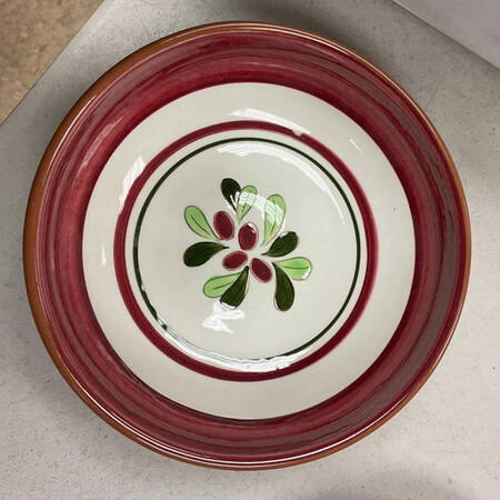 Cranberry 7" Round Vegetable Bowl
