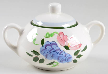 Fruit & Flowers Sugar Bowl & Lid