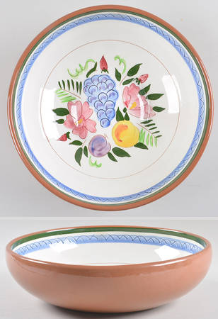 Fruit & Flowers 9" Round Vegetable Bowl
