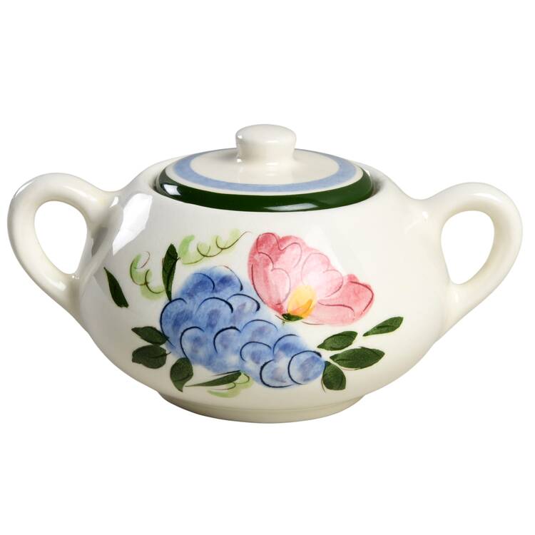 Fruit & Flowers Sugar Bowl & Lid