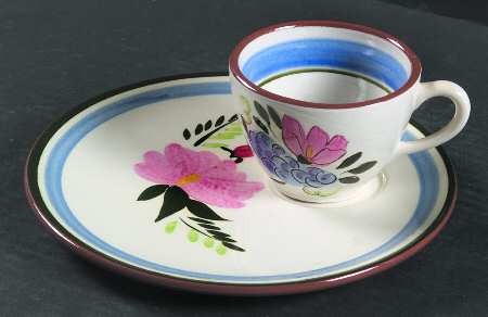 Fruit & Flowers Snack Plate & Cup Set
