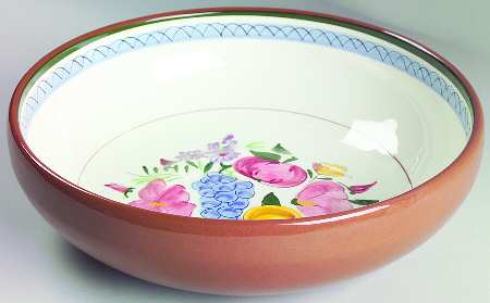 Fruit & Flowers 12" Large Salad Serving Bowl