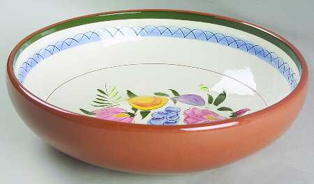 Fruit & Flowers 9" Round Vegetable Bowl