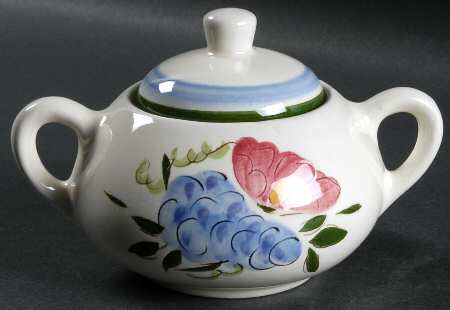 Fruit & Flowers Sugar Bowl & Lid
