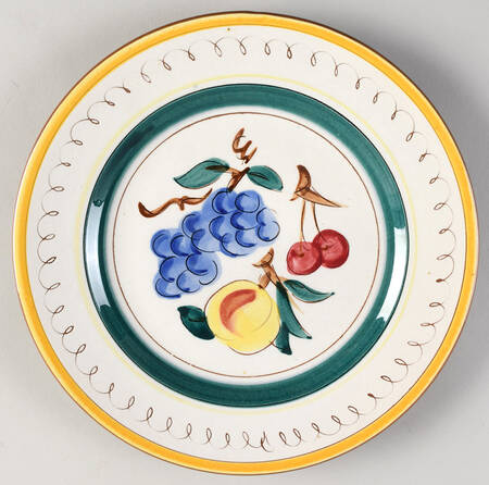 Fruit (Brown Trim) Dinner Plate