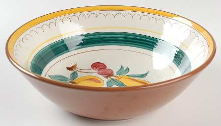 Fruit (Brown Trim) 9" Round Vegetable Bowl