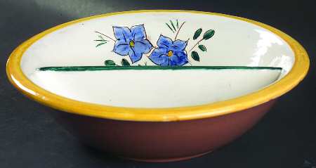 Garden Flower (Terra Rose) 10" Round Divided Vegetable Bowl