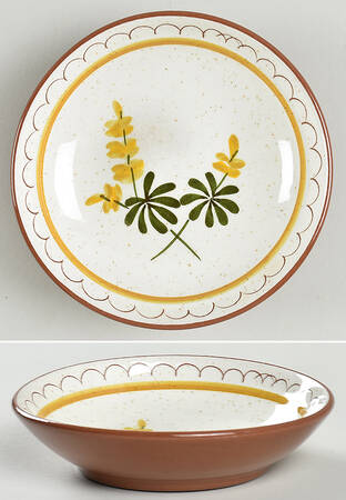 Golden Blossom (Brown Trim, Yellow Band) Fruit/Dessert (Sauce) Bowl