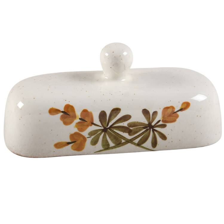 Golden Blossom (Brown Trim, Yellow Band) Lid for 1/4 Lb Butter