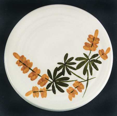 Golden Blossom (Brown Trim, Yellow Band) Tea Tile