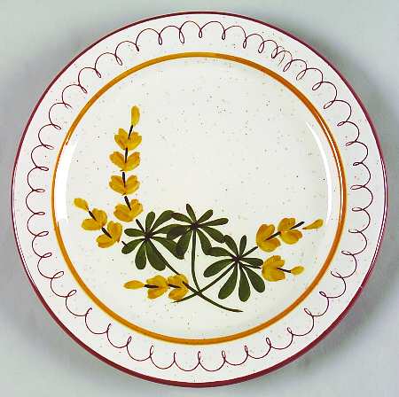 Golden Blossom (Brown Trim, Yellow Band) Salad Plate