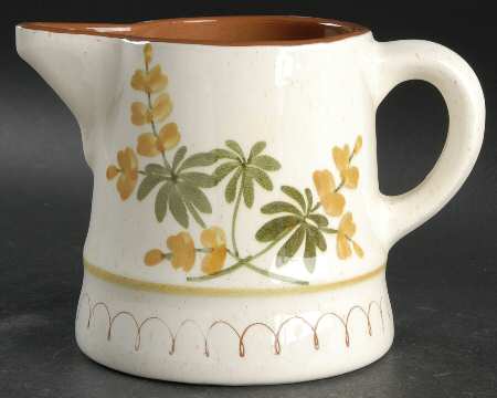 Golden Blossom (Brown Trim, Yellow Band) Medium Pitcher