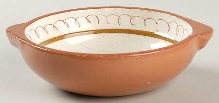 Golden Blossom (Brown Trim, Yellow Band) Lugged Soup Bowl