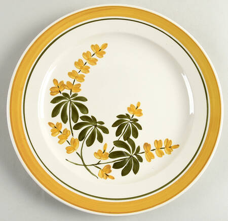 Golden Blossom (Yellow Band) 12" Chop Plate (Round Platter)