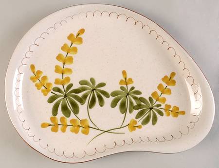Golden Blossom (Yellow Band) 13" Oval Serving Platter