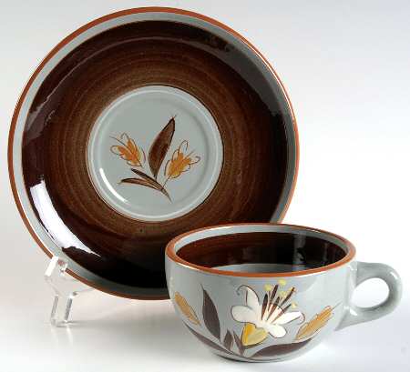 Golden Harvest Flat Cup & Saucer Set