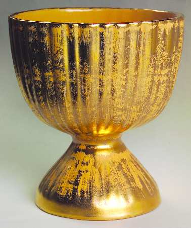 Granada Gold (Gold on Tan Body) 6" Footed Urn